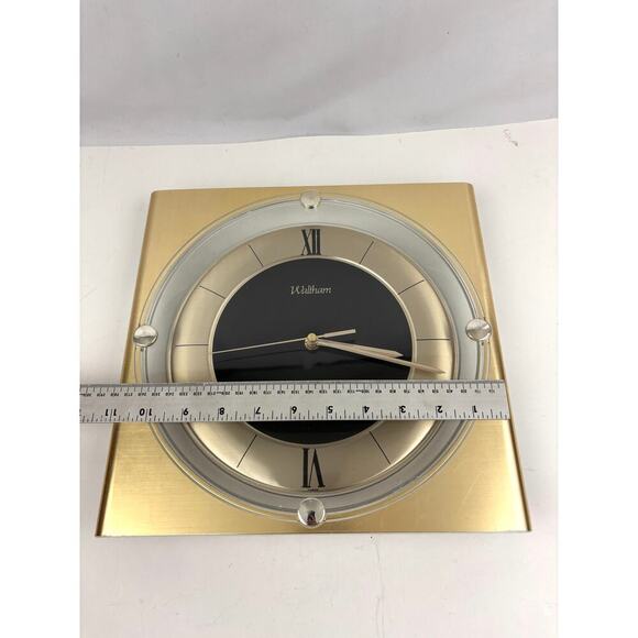VTG Waltham Spartus 11" Quartz Wall Collectible Clock 80s Gold WORKS - Picture 5 of 16